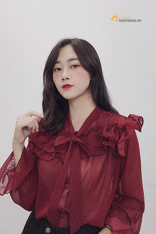 Áo blouse buộc nơ